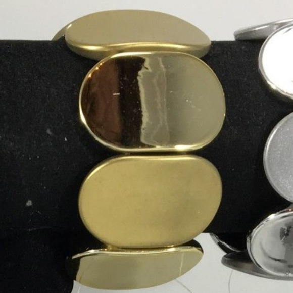 2pc NEW Frosted & Shiny Oval Bead Stretch Bracelet - Picture 4 of 4